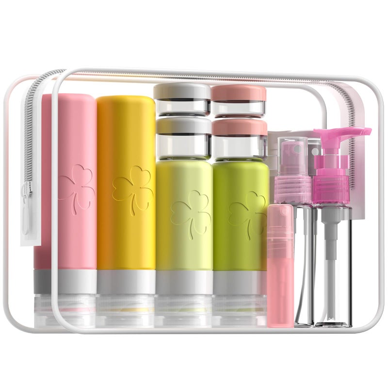 INSFIT 23 Pack Travel Bottles for Toiletries, TSA Approved Silicone Travel Size Toiletries with Toiletry Bag, BPA Free Leak Proof Refillable Travel Essentials for Liquids Shampoo Conditioner Lotion - Image 1