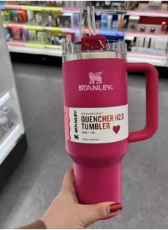 Stanley Quencher H2.0 Stainless Steel Tumbler with Lid and Straw for Water, Iced Tea, Coffee, Juice and More, Red, 40 oz