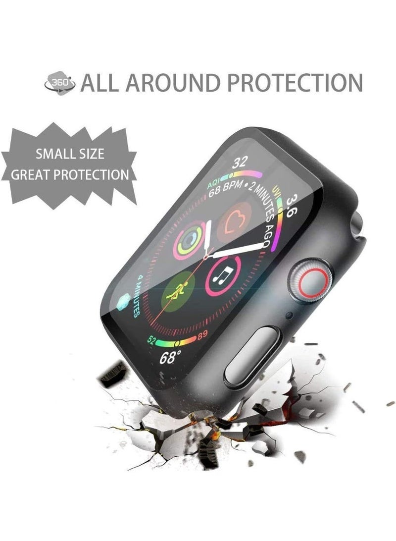 AMROAH Glass Case for Apple Watch Tempered Glass Case Compatible for Apple Watch SE 40mm, Hard PC Screen Protector Ultra-Thin Lightweight Scratch-Resistant Full Coverage Protective Cover for iWatch - Image 4