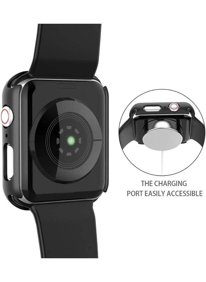 AMROAH Glass Case for Apple Watch Tempered Glass Case Compatible for Apple Watch SE 40mm, Hard PC Screen Protector Ultra-Thin Lightweight Scratch-Resistant Full Coverage Protective Cover for iWatch - Image 5