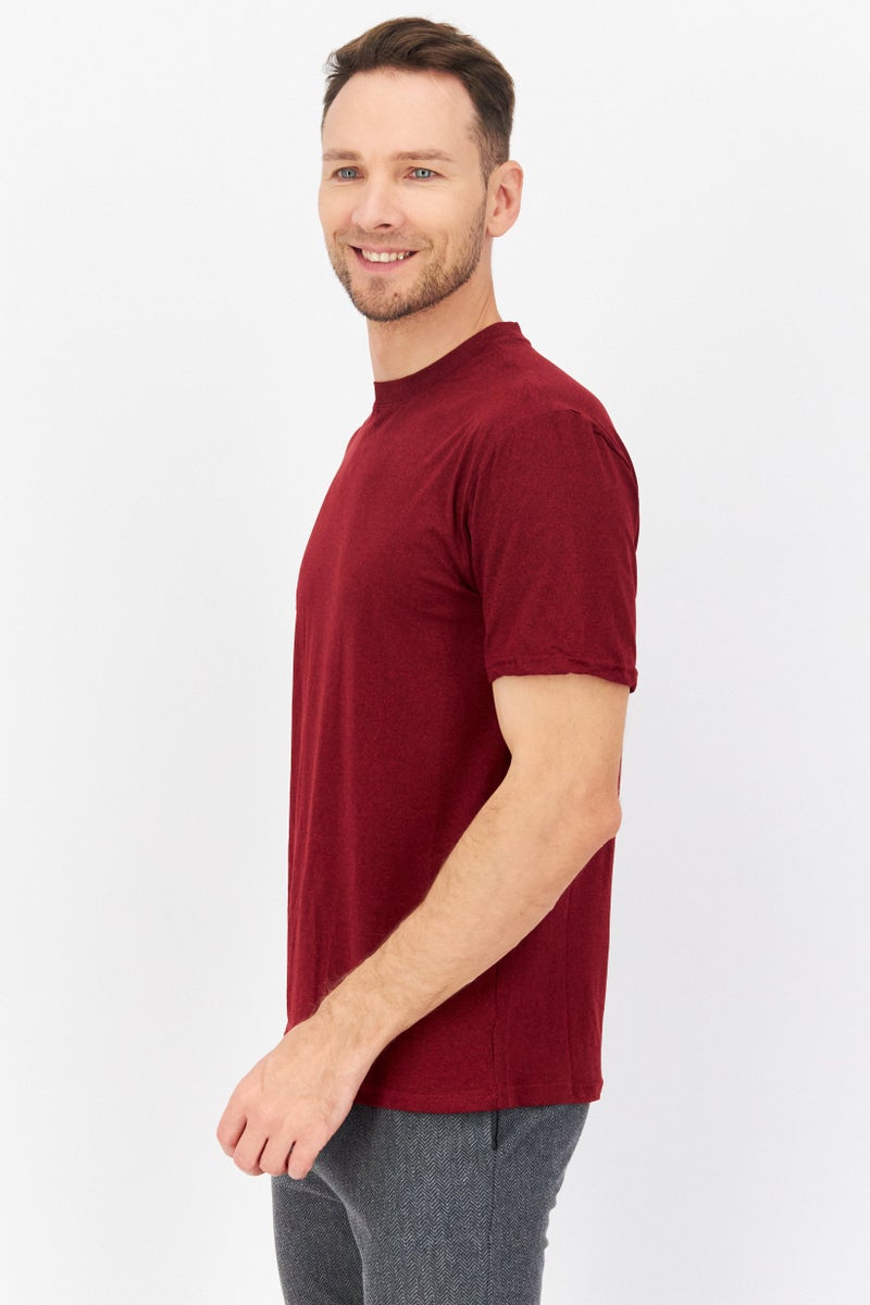 Tahari Sports Men 2 Pack Sportswear Fit Short Sleeves Training T-shirt, Maroon - Image 4