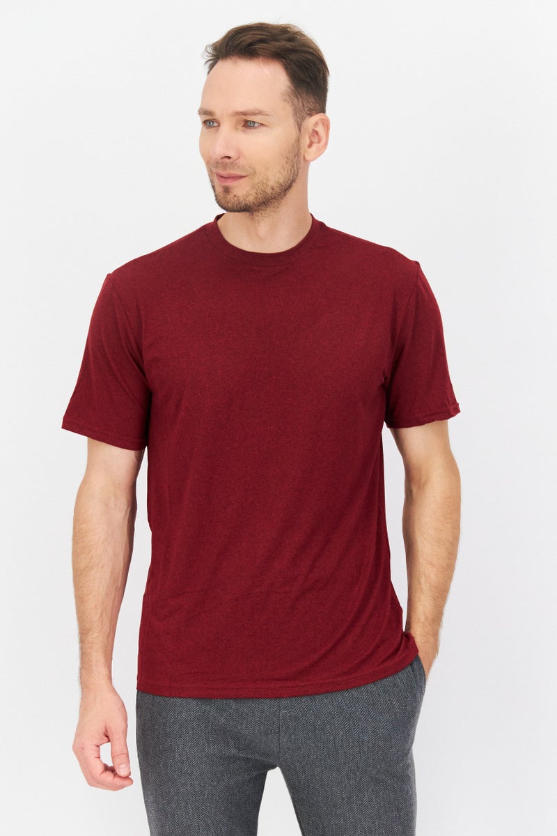 Tahari Sports Men 2 Pack Sportswear Fit Short Sleeves Training T-shirt, Maroon - Image 1