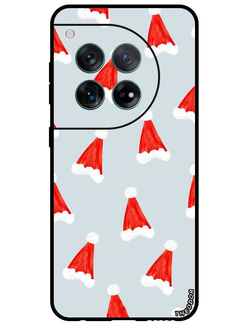 Theodor Protective Case Anti Scratch Shock Proof Bumper Cover For OnePlus 12 Christmas Caps - Image 1