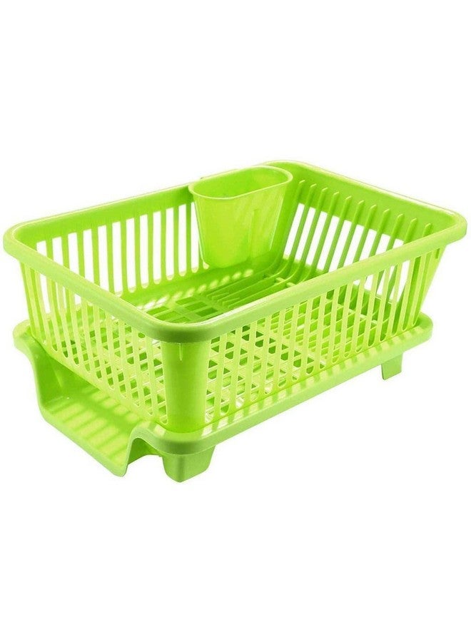 BIRDWING Green 3 In 1 Large Durable Plastic Kitchen Sink Dish Rack Drainer Drying Rack Washing Basket With Tray For Kitchen, Dish Rack Organizers, Utensils Tools Cutlery, Green - Image 4