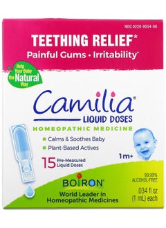 Boiron Teething Relief, 1 Months & Up, 15 Pre-Measured Liquid Doses, .034 fl oz (1 ml) Each  - Image 1