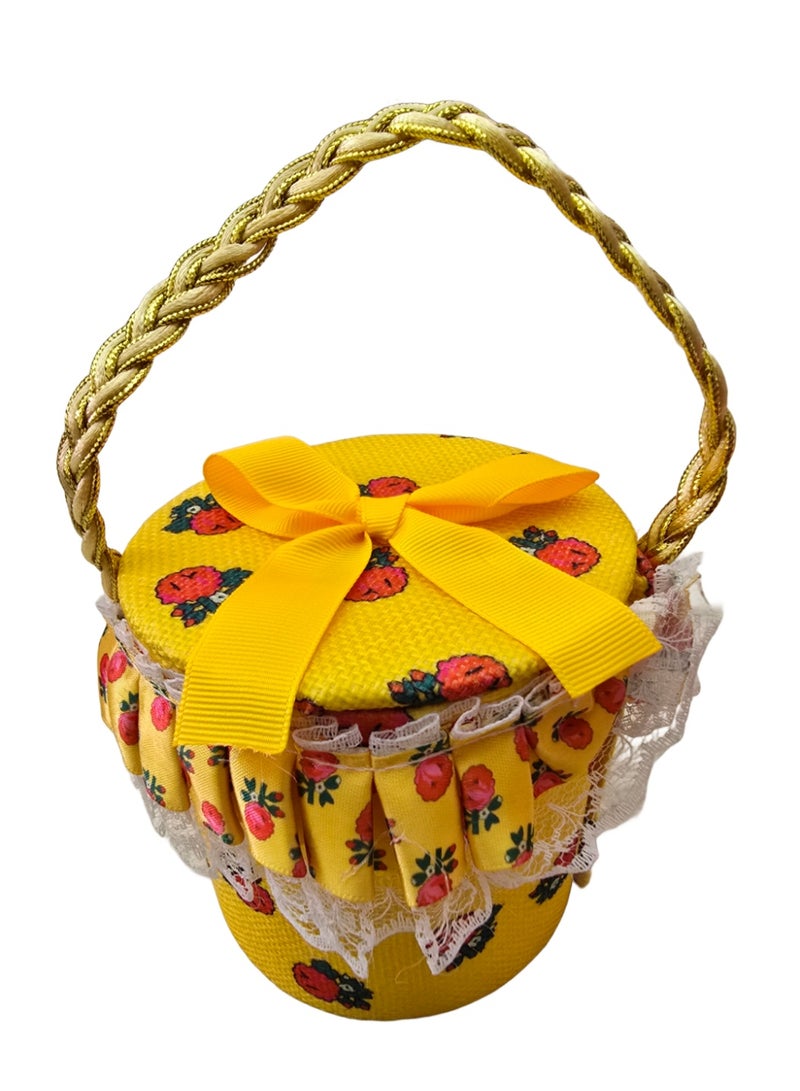 علبة حقّ الليلة التراثية الأنيقة – اللون الأصفر - Image 1