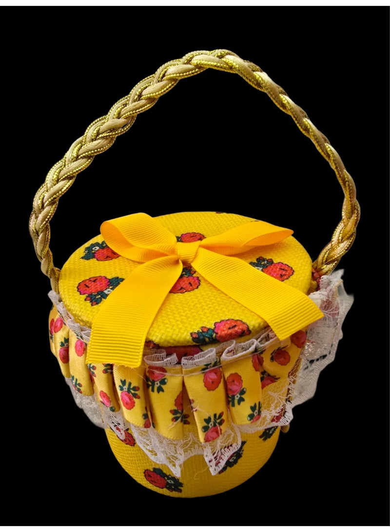 علبة حقّ الليلة التراثية الأنيقة – اللون الأصفر - Image 3