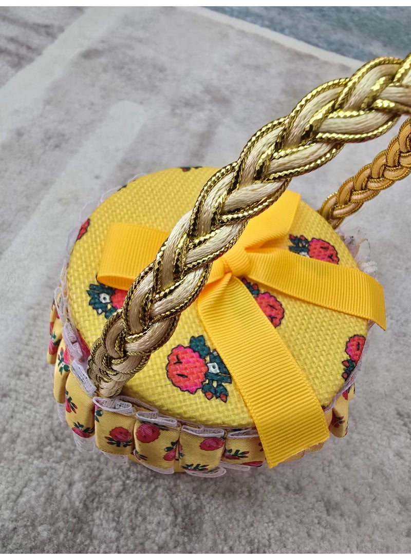 علبة حقّ الليلة التراثية الأنيقة – اللون الأصفر - Image 4