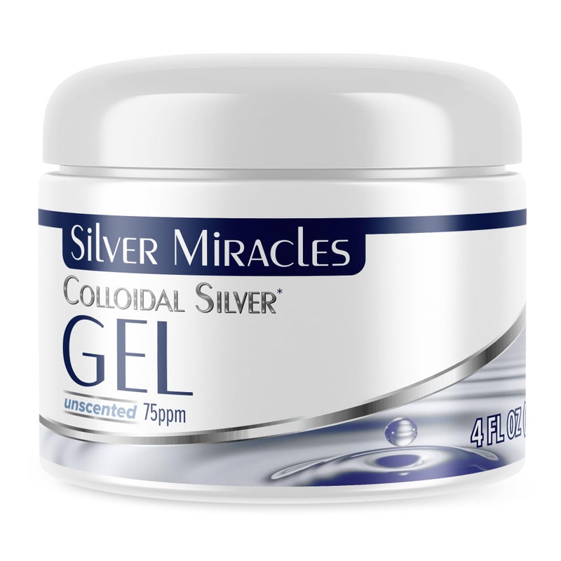 Silver Miracles Colloidal Silver Gel - Nano Silver Gel Wound Care - Healing Ointment for Burns, Sunburns & Irritated Skin - 4 Oz Unscented - Image 1