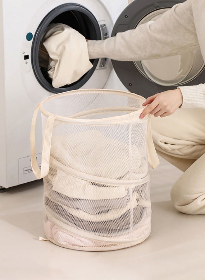 Mesh Popup Laundry Basket with Handles for Space-saving Storage for Dirty Clothes and Household Items - Image 2