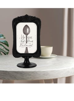 Excefore Standing Desktop Photo Frame, Photo Display Frame, Room Decor Double Two Sided Photo Frame, for Tabletop Display, Decorative Floral Design Home Décor, Photo Gallery, Art, More (Black)  - Image 2