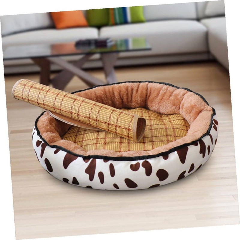 Cow Pattern Pet Bed Mat Removable Cushion Summer Sleeping Mat 40x30cm for Dogs Cats - Image 3