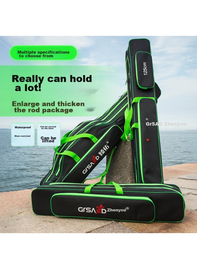 Grsaed Fishing Tackle Bag, Three-layer 130cm Thickened Large Capacity Rod Bag, Multifunctional Storage Fishing Bag, Wear-resistant Waterproof Platform Fishing Rod Bag, Hand Rod Bag, Angling Supplies, Black - Image 3