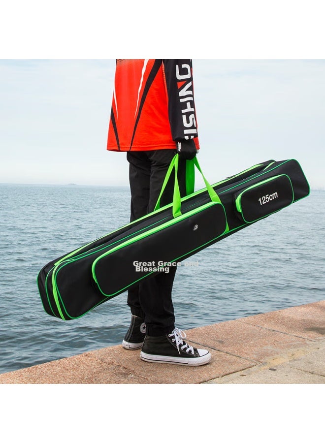 Grsaed Fishing Tackle Bag, Three-layer 130cm Thickened Large Capacity Rod Bag, Multifunctional Storage Fishing Bag, Wear-resistant Waterproof Platform Fishing Rod Bag, Hand Rod Bag, Angling Supplies, Black - Image 5