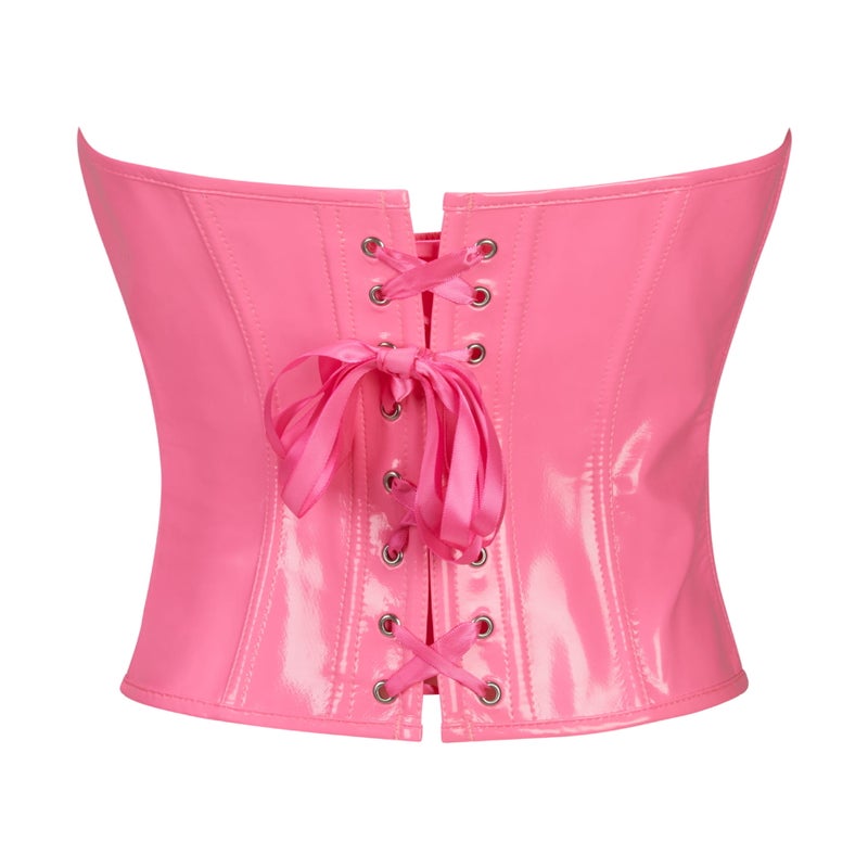 New Pink Chest Short Corset Top Pu Leather Court Body Clothing E-Commerce A Generation Of Hair - Image 4