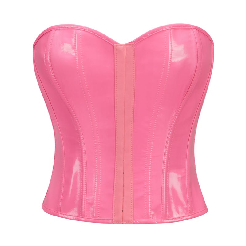 New Pink Chest Short Corset Top Pu Leather Court Body Clothing E-Commerce A Generation Of Hair - Image 1