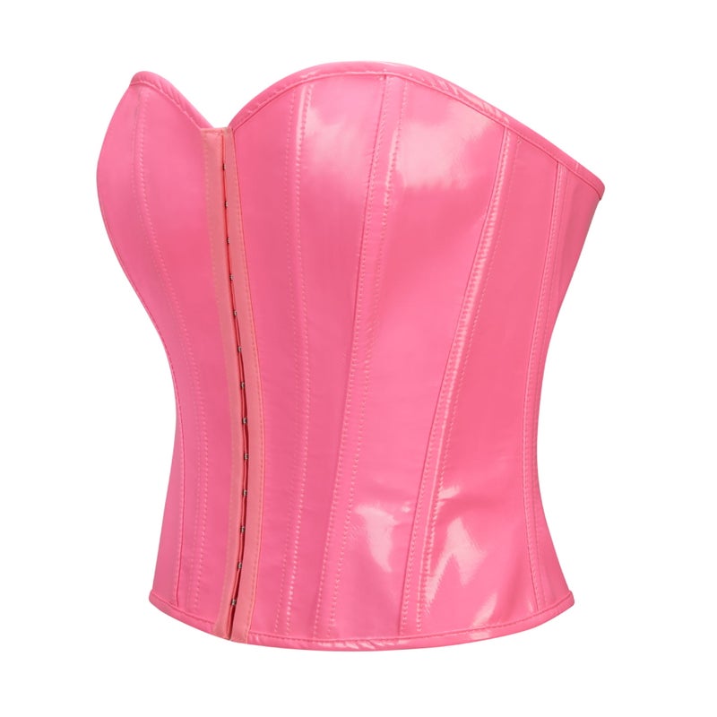 New Pink Chest Short Corset Top Pu Leather Court Body Clothing E-Commerce A Generation Of Hair - Image 3