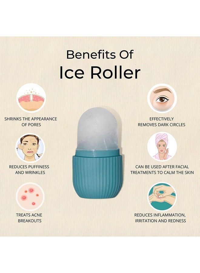 Rexez Ice Roller For Face Enhances Skin Glow Shrink & Tighten Pores Used For Puffiness Antiageing Migraine & Pain Relief For Neck Face & Eyes Massage For Unisex (Quiet Blue) - Image 4