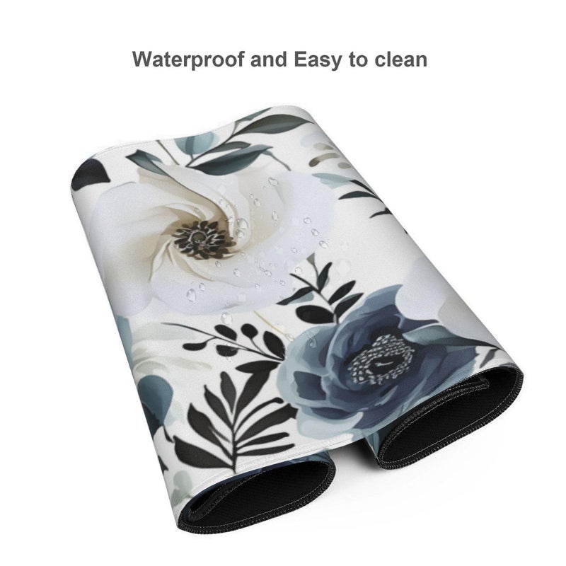 KOBWOPI 35.4 x 15.7 in, XXL Large Mouse Pad for Desk, Extended Keyboard Mouse Mat for Computer Office, Big Laptop Mouse pad, Gaming Pc-Boho Navy Blue Peony Florals - Image 4
