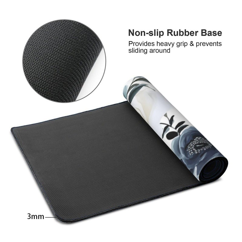KOBWOPI 35.4 x 15.7 in, XXL Large Mouse Pad for Desk, Extended Keyboard Mouse Mat for Computer Office, Big Laptop Mouse pad, Gaming Pc-Boho Navy Blue Peony Florals - Image 3