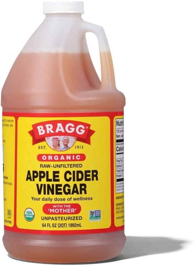 Bragg Organic Apple Cider Vinegar with the Mother - 64 fl oz - Raw and Unfiltered - Image 1