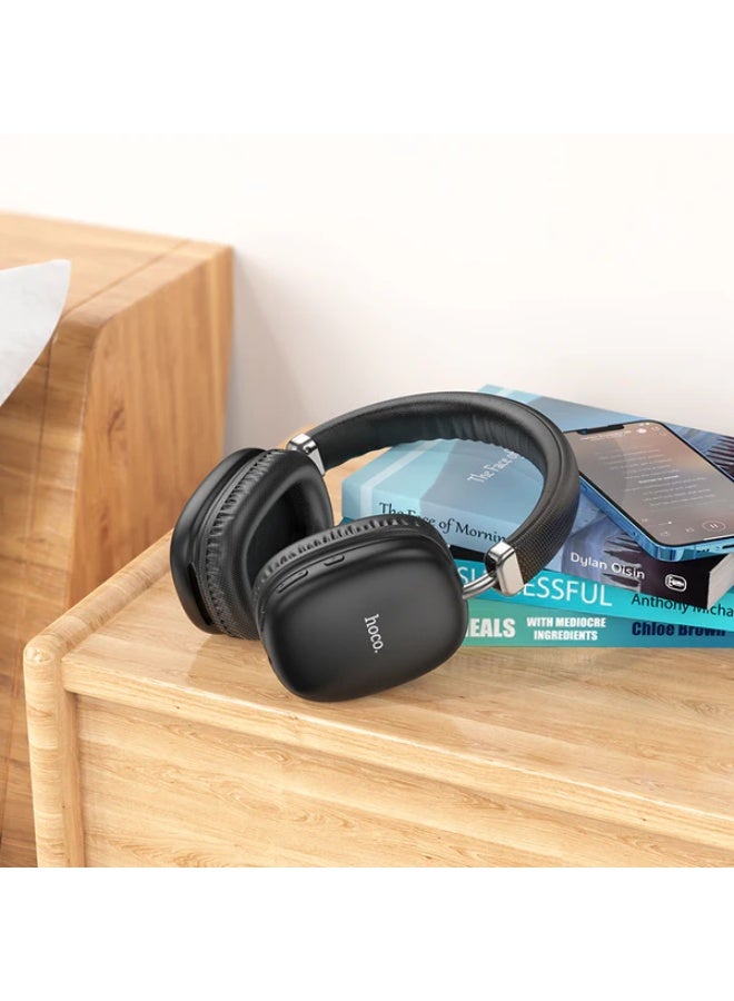 هوكو سماعات رأس W35 Max لاسلكية بتقنية البلوتوث 5.3 مع مشغل 40 مم وسماعات أذن رياضية فوق الأذن وبطارية 800 مللي أمبير في الساعة مع ميكروفون وسماعات أذن هاي فاي - Image 5