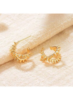 Mevecco Women Hoop Earrings Gold Open C Shape 14K Gold Filled Small Simple Handmade Hypoallergenic Everyday Illusion Jewelry  - Image 4