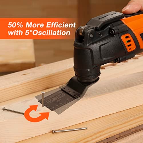 JORGENSEN Oscillating Tool 5°Oscillation Angle, 4 Amp Oscillating Multi Tools Saw, 7 Variable Speed with 16-piece Electric Multitool Blades & Carrying Bag - 70800 - Image 2