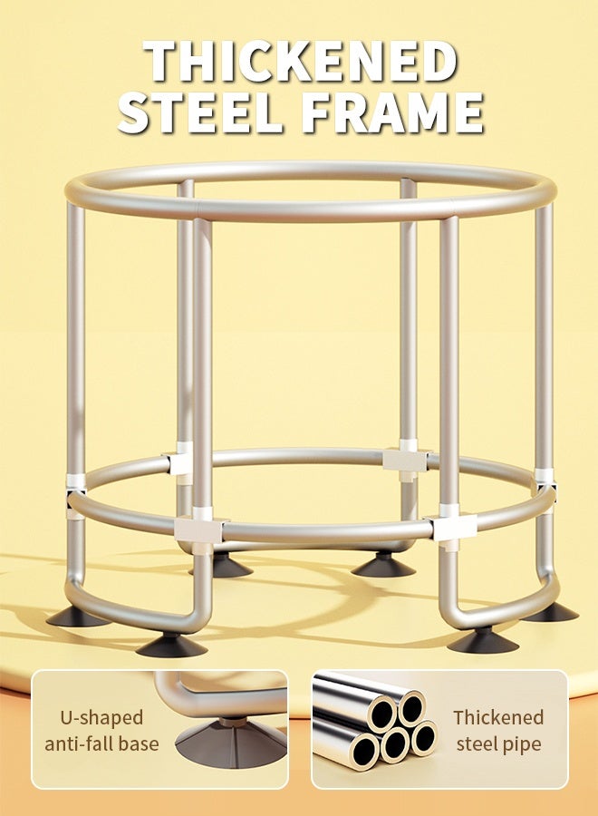 Large Trampoline for kids,Adjustable Family Bouncer, Toddler Trampoline with Horizontal Bar and Basketball Hoop,Indoor Outdoor Use Gifts for Boys and Girls 140X140cm  - Image 5