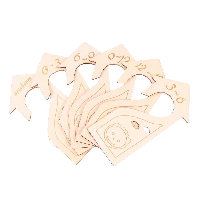 Wooden Closet Dividers 6Pcs Nursery Wardrobe Organizer For Baby Clothes Storage - Image 2