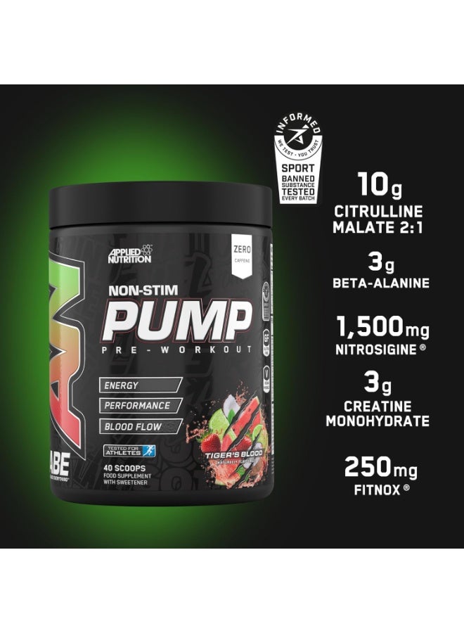 Applied Nutrition Pump Pre Workout Stim Free Food Supplement Tigers Flavor 500 Gm 40 Scoops - Image 4
