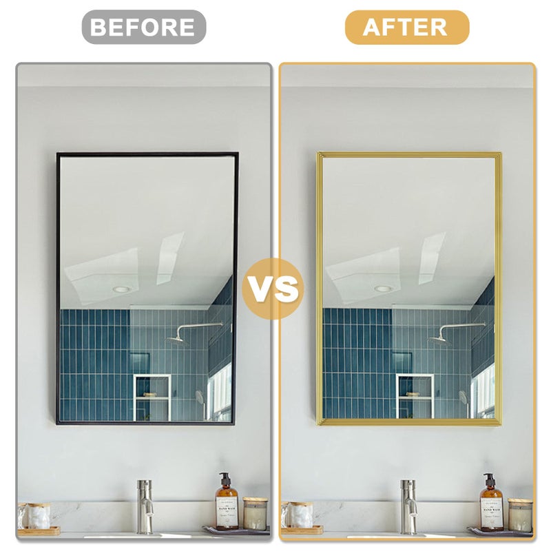 Soengsau Glossy Gold Finish Wall Molding Trim, 196.8"L x 0.79"W Peel and Stick Corner Guards, Protection & Decoration for Countertops, Furniture Cabinets and Tables - Image 3