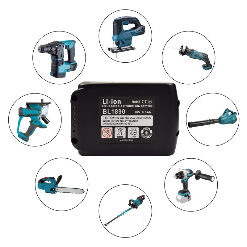 Chaunven 9.0Ah Battery Replacement For Makita 18V Battery Compatible With 18 Volt Bl1890B Bl1860B Bl1850B Bl1840B Bl1830B Bl1815 Battery - Image 5