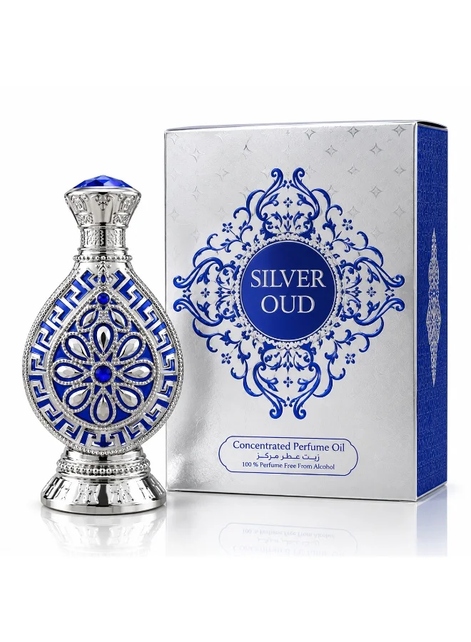 ARD PERFUMES Ard Perfumes Silver Oud Attar – Unisex Alcohol-Free Concentrated Perfume Oil (CPO), Long Lasting Rose Oud Woody Fragrance, 20ml