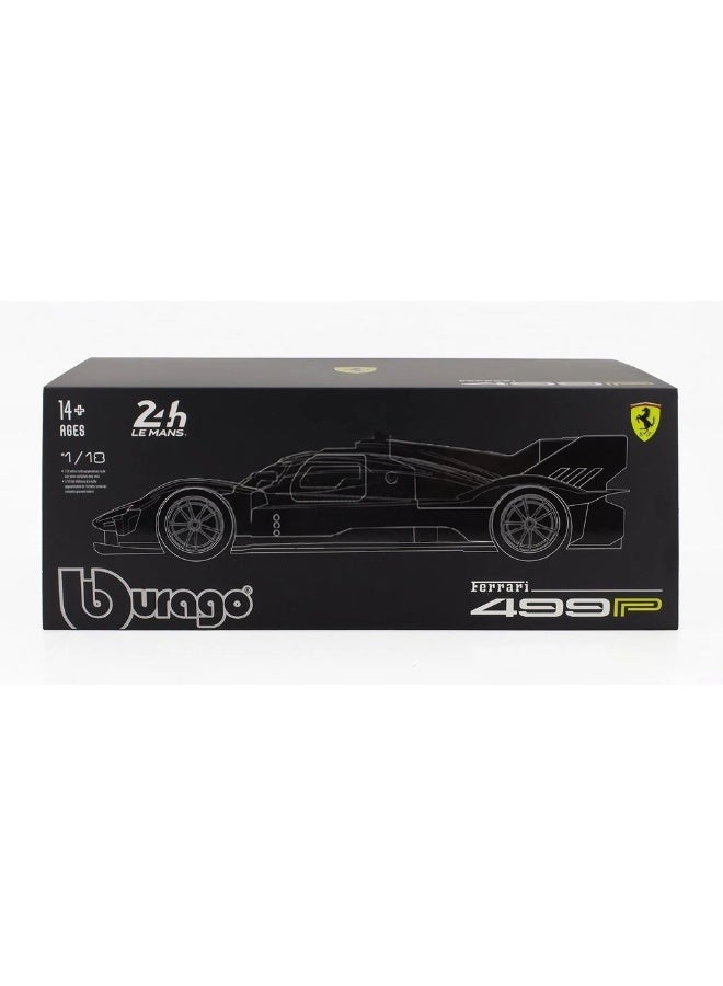 Bburago 24h LeMans 2024 Ferrari 499P #83 Robert Kubica Die-cast Car (1:18, Yellow/Red) - Image 1