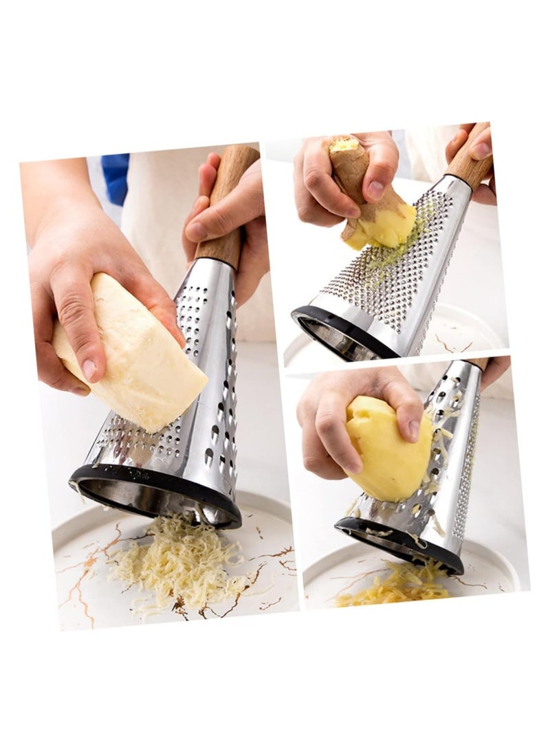AMM - Cone Cheese Grater, Box Grater for Cheese Stainless steel Vegetable Slicer 3-sided - Image 1