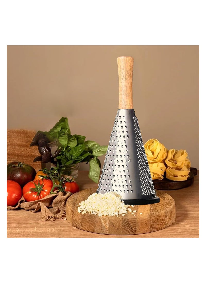 AMM - Cone Cheese Grater, Box Grater for Cheese Stainless steel Vegetable Slicer 3-sided - Image 1