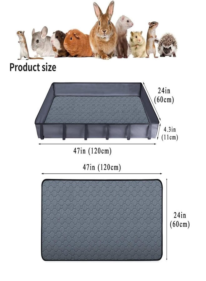 pequano Guinea Pig Cage Liner Tarp Bottom Waterproof and Washable Base Also for Rabbits Canvas Bottom, Bunny, Chinchesillas, Hedgehog, Ferrets and Other Small Animals(24x48 inches) - Image 2