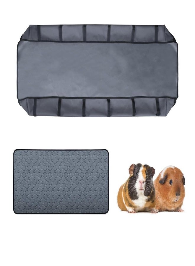 pequano Guinea Pig Cage Liner Tarp Bottom Waterproof and Washable Base Also for Rabbits Canvas Bottom, Bunny, Chinchesillas, Hedgehog, Ferrets and Other Small Animals(24x48 inches) - Image 1