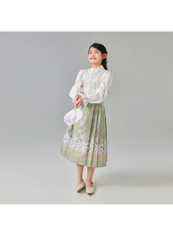 DEESHA Butterfly Iris New Chinese Style Set】girls' 25 Spring/autumn Mid-large Kids' Embroidered Two-piece Outfit In Chinese Style - Image 4