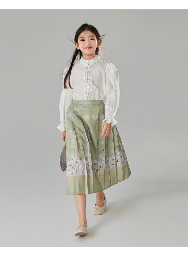DEESHA Butterfly Iris New Chinese Style Set】girls' 25 Spring/autumn Mid-large Kids' Embroidered Two-piece Outfit In Chinese Style - Image 1