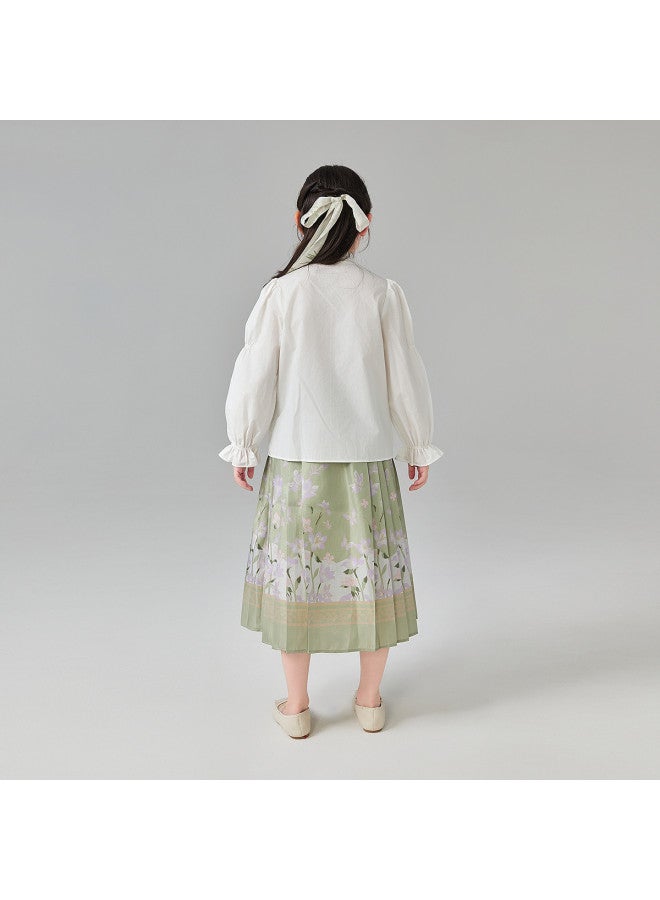 DEESHA Butterfly Iris New Chinese Style Set】girls' 25 Spring/autumn Mid-large Kids' Embroidered Two-piece Outfit In Chinese Style - Image 3