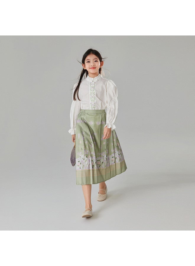 DEESHA Butterfly Iris New Chinese Style Set】girls' 25 Spring/autumn Mid-large Kids' Embroidered Two-piece Outfit In Chinese Style - Image 2