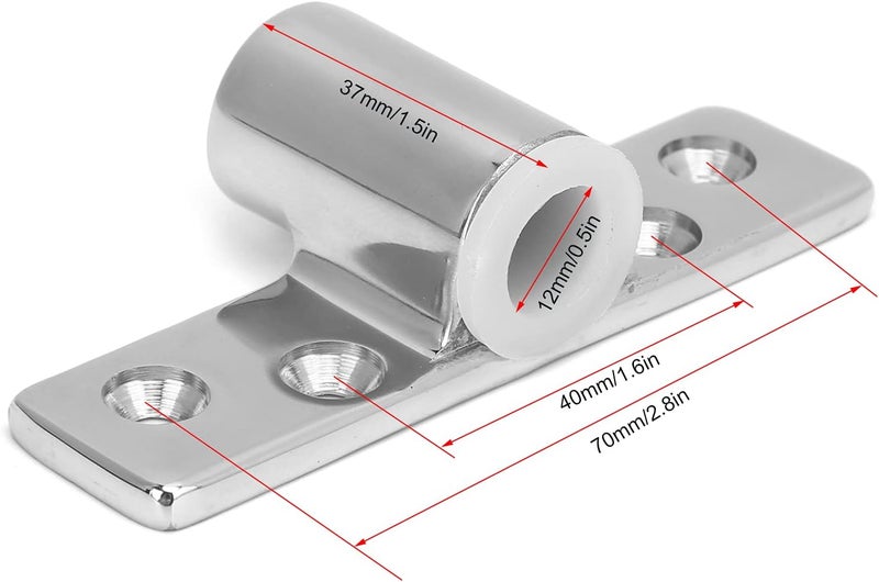 woobles Oarlock Sockets Pair Marine Oarlock Bracket 316 Stainless Steel Side Mounted Mirror Polish Finish for 1/2in Shank Oar Lock Holder Boat Accessories - Image 5