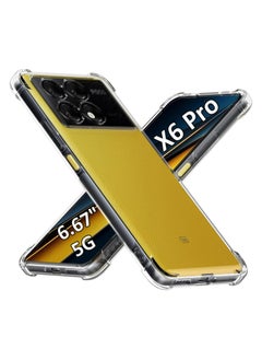 Fankalo حافظة هاتف لهاتف Xiaomi Poco X6 Pro 5G غطاء خلفي شفاف للغاية ومضاد للخدش ومضاد للصدمات من مادة TPU  - Image 1