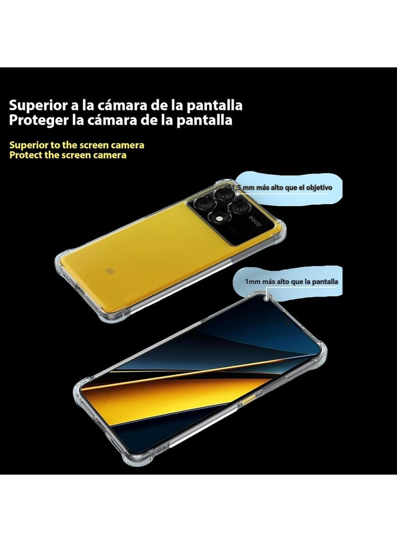 Fankalo حافظة هاتف لهاتف Xiaomi Poco X6 Pro 5G غطاء خلفي شفاف للغاية ومضاد للخدش ومضاد للصدمات من مادة TPU - Image 4