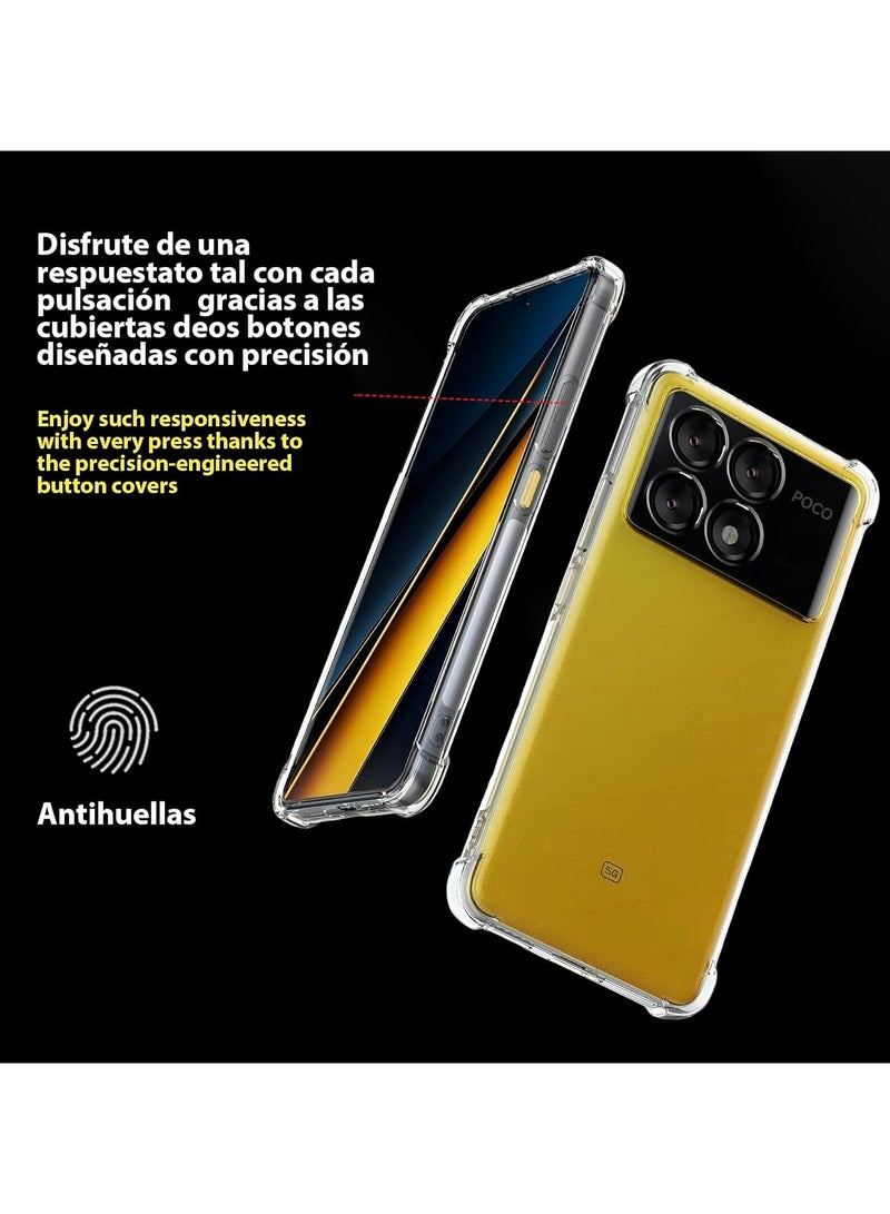 Fankalo حافظة هاتف لهاتف Xiaomi Poco X6 Pro 5G غطاء خلفي شفاف للغاية ومضاد للخدش ومضاد للصدمات من مادة TPU - Image 5