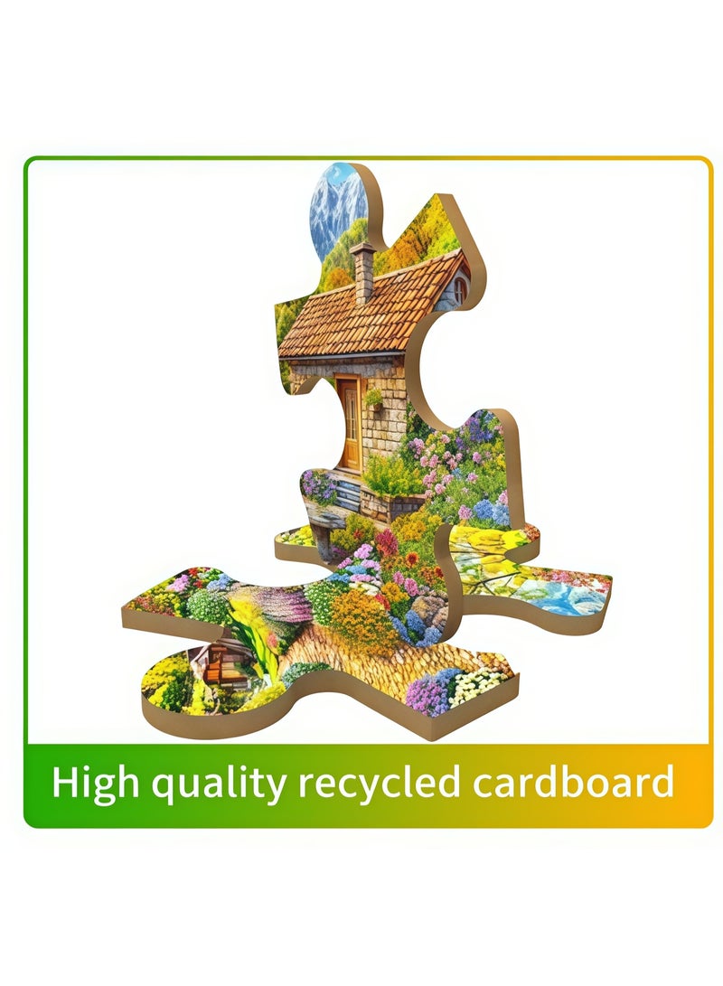 1000 قطعة بانورامية | لعبة بازل مصممة بأسلوب الرسم اليدوي عالي الجودة لفيلات العطلات الفاخرة في الهواء الطلق، موضوع عطلة - ترفيه عائلي / هدية تذكارية للأصدقاء - Image 3