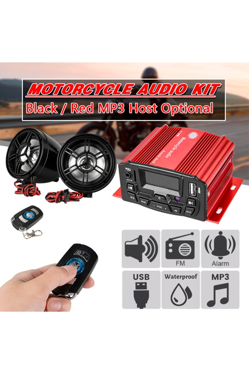 إيروريكس نظام صوتي أحمر للدراجات النارية 12 فولت، يدعم بطاقة SD وUSB وMP3، مزود بتقنية بلوتوث وجهاز تحكم عن بعد، ستيريو ثنائي القنوات... - Image 2