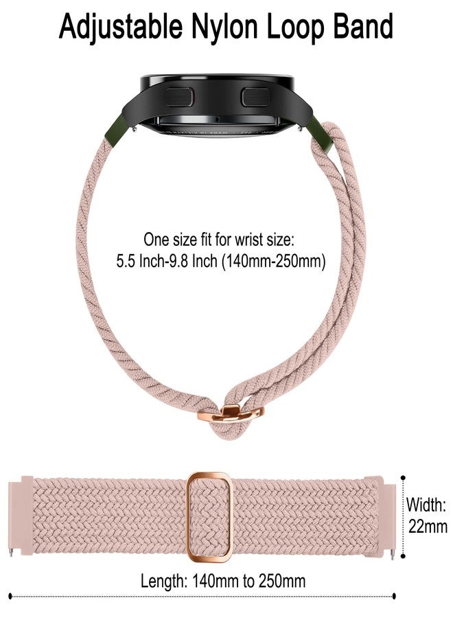 Meliya 3 Pack Braided Stretchy Bands for IDW13,IDW16,IDW19 Smartwatch Bands, 22mm Elastic Straps for Fitpolo IDW13/Woneligo W13/FITVII HM57, TOOBUR/ENOMIR/MILOUZ/Gydom/Faweio/Amzhero/Tensky IDW19 Smart Watch for Women Men (Mauve/Pink Sand/Starlight) - Image 3